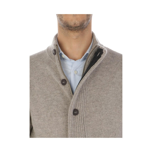 Barbour Cardigan Cardigan Uomo con toppe sui gomiti Stone A24 - BARBOURMKN0731 - ST16 - S - Francavilla Moda